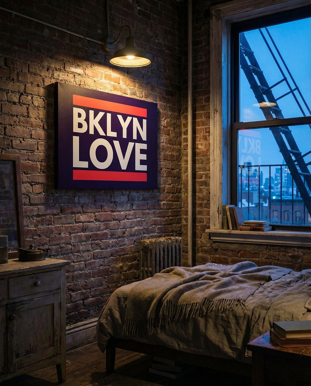 BKLYN LOVE - Gallery Wrapped Canvas Wall Art (Ready to Hang)- 24 x 36