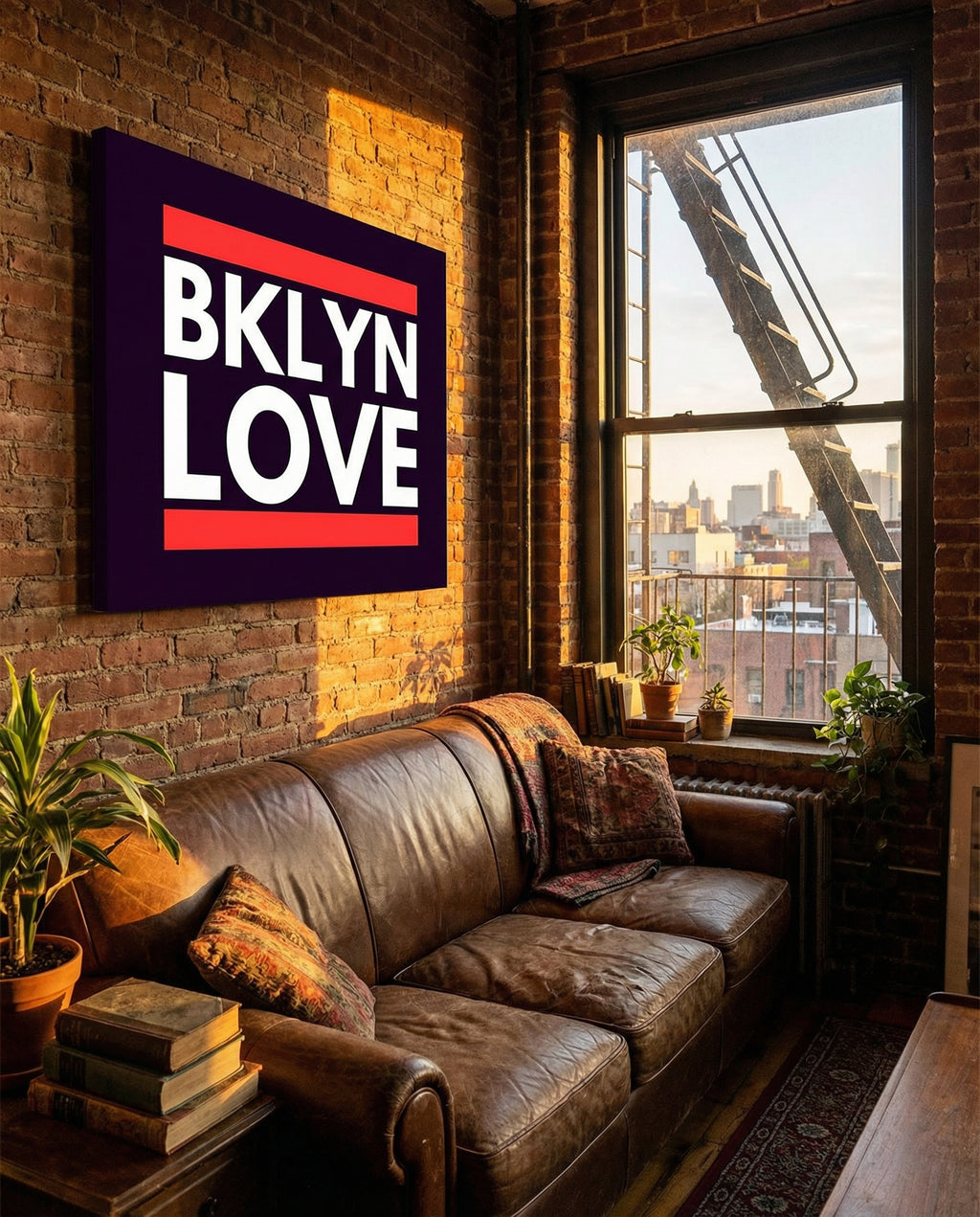 BKLYN LOVE - Gallery Wrapped Canvas Wall Art (Ready to Hang)- 24 x 36
