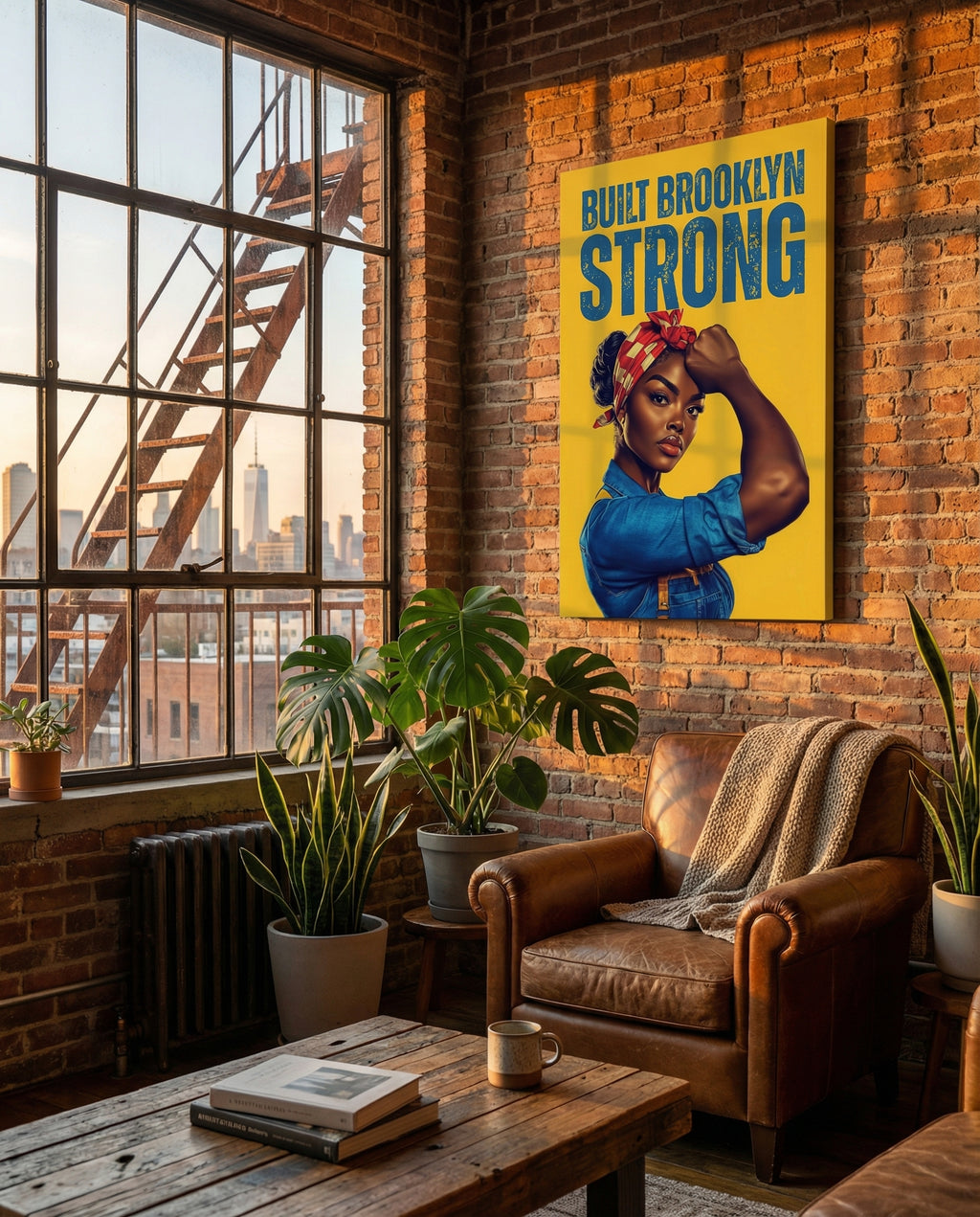 Built Brooklyn Strong - Gallery Wrapped Canvas Wall Art (Ready to Hang)- 24 x 36