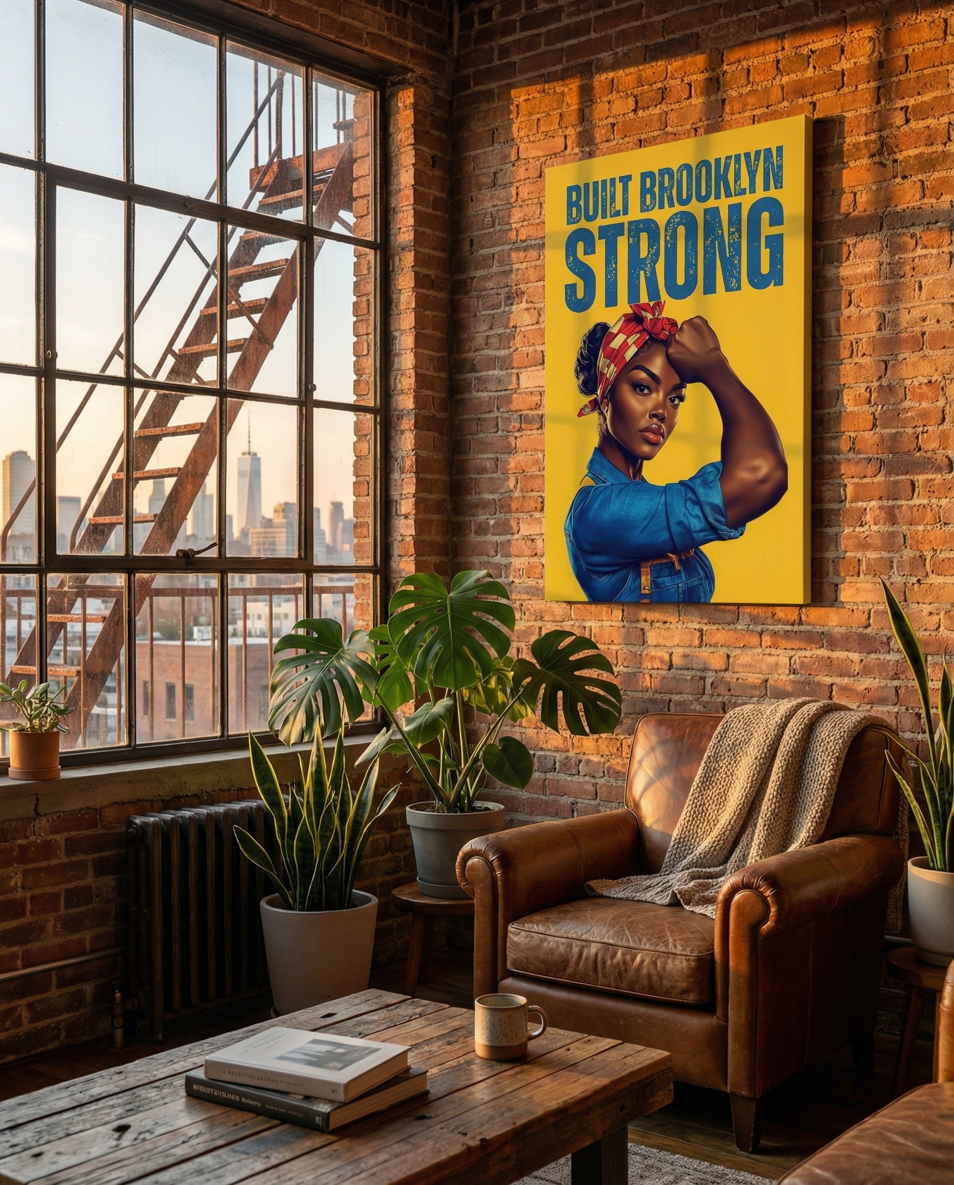 Built Brooklyn Strong - Gallery Wrapped Canvas Wall Art (Ready to Hang)- 24 x 36