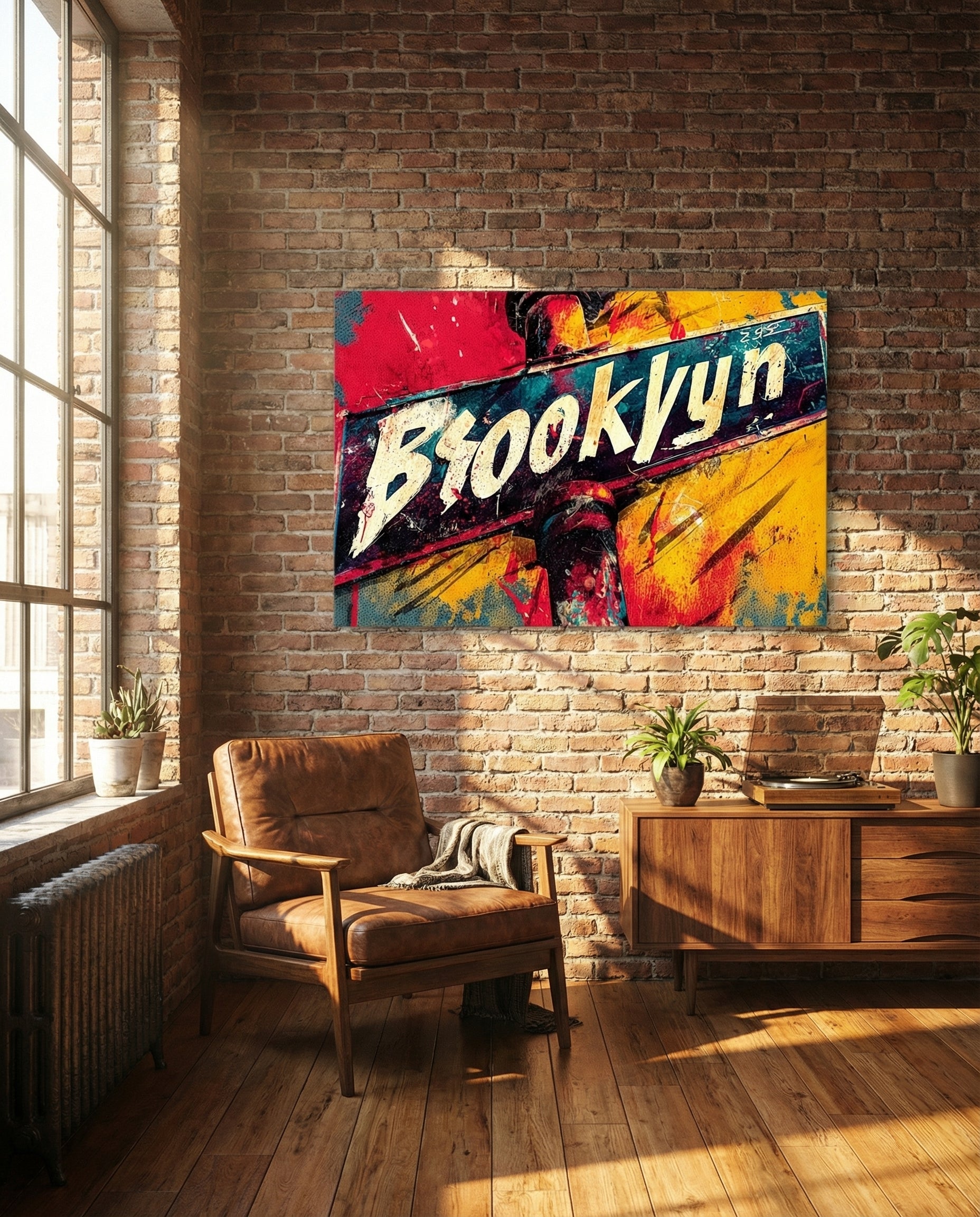 Brooklyn Graffiti Abstract - Gallery Wrapped Canvas Wall Art (Ready to Hang)- 24 x 36