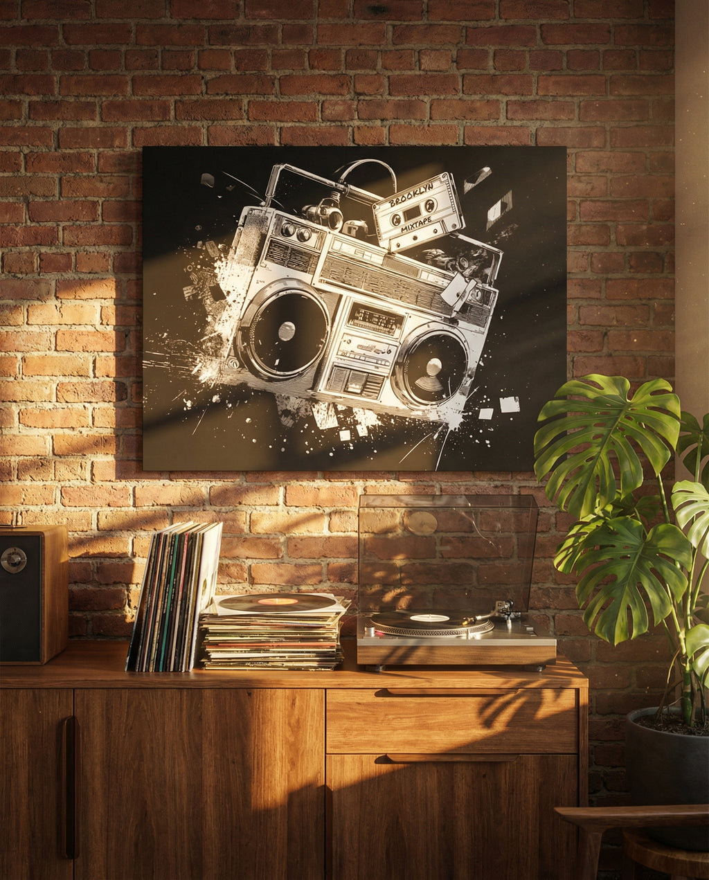 Brooklyn Boombox - Gallery Wrapped Canvas Wall Art (Ready to Hang)- 24 x 36