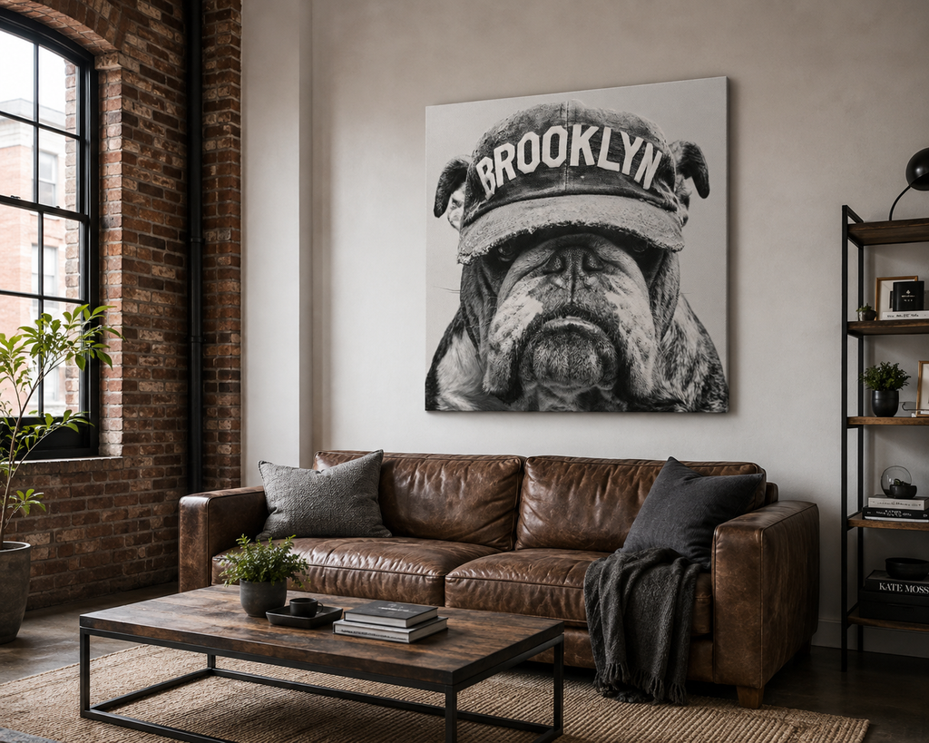 Brooklyn Bulldog Canvas Print | Brooklyn Dog Wall Art