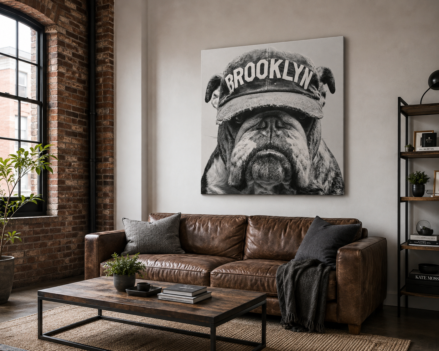 Brooklyn Bulldog Canvas Print | Brooklyn Dog Wall Art