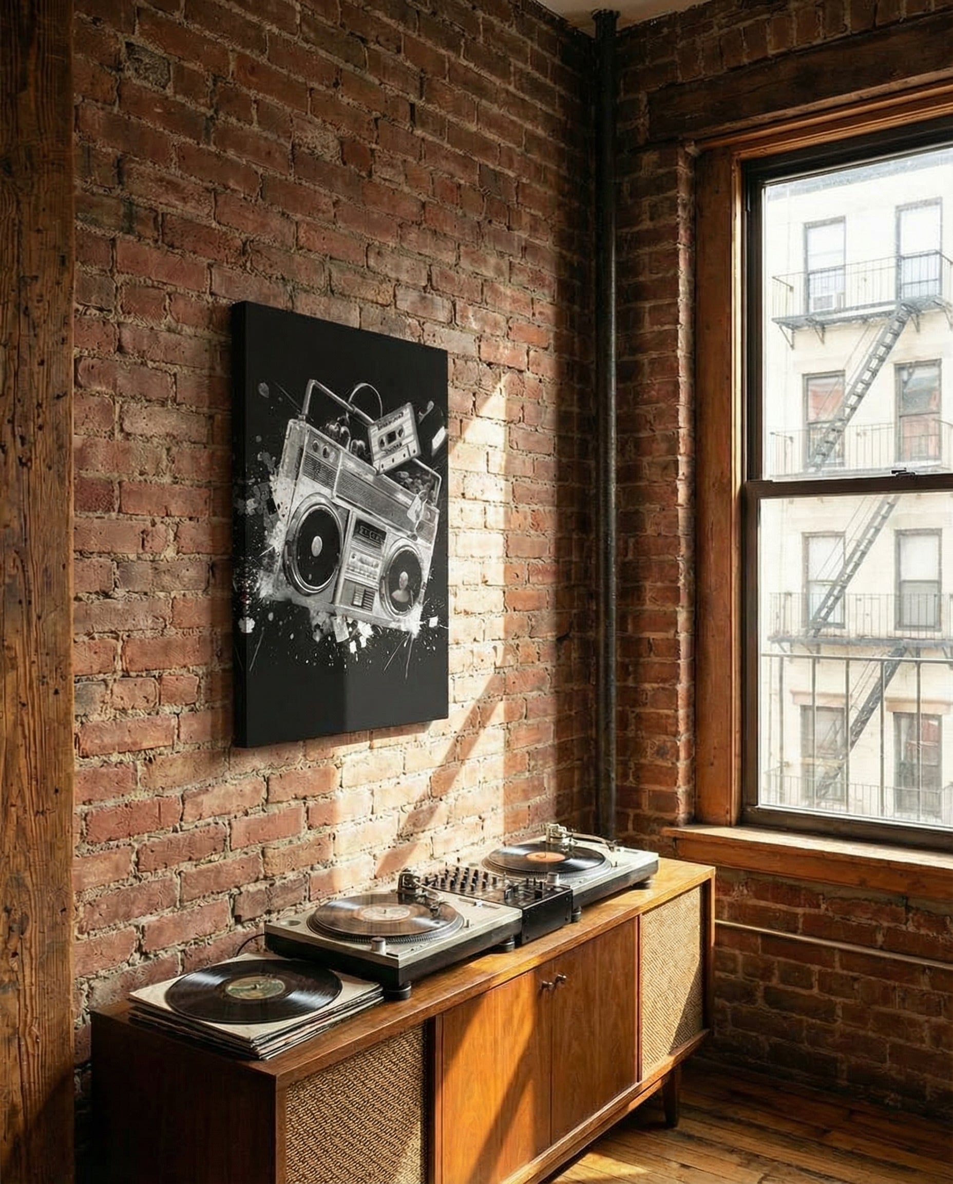 Brooklyn Boombox - Gallery Wrapped Canvas Wall Art (Ready to Hang)- 24 x 36