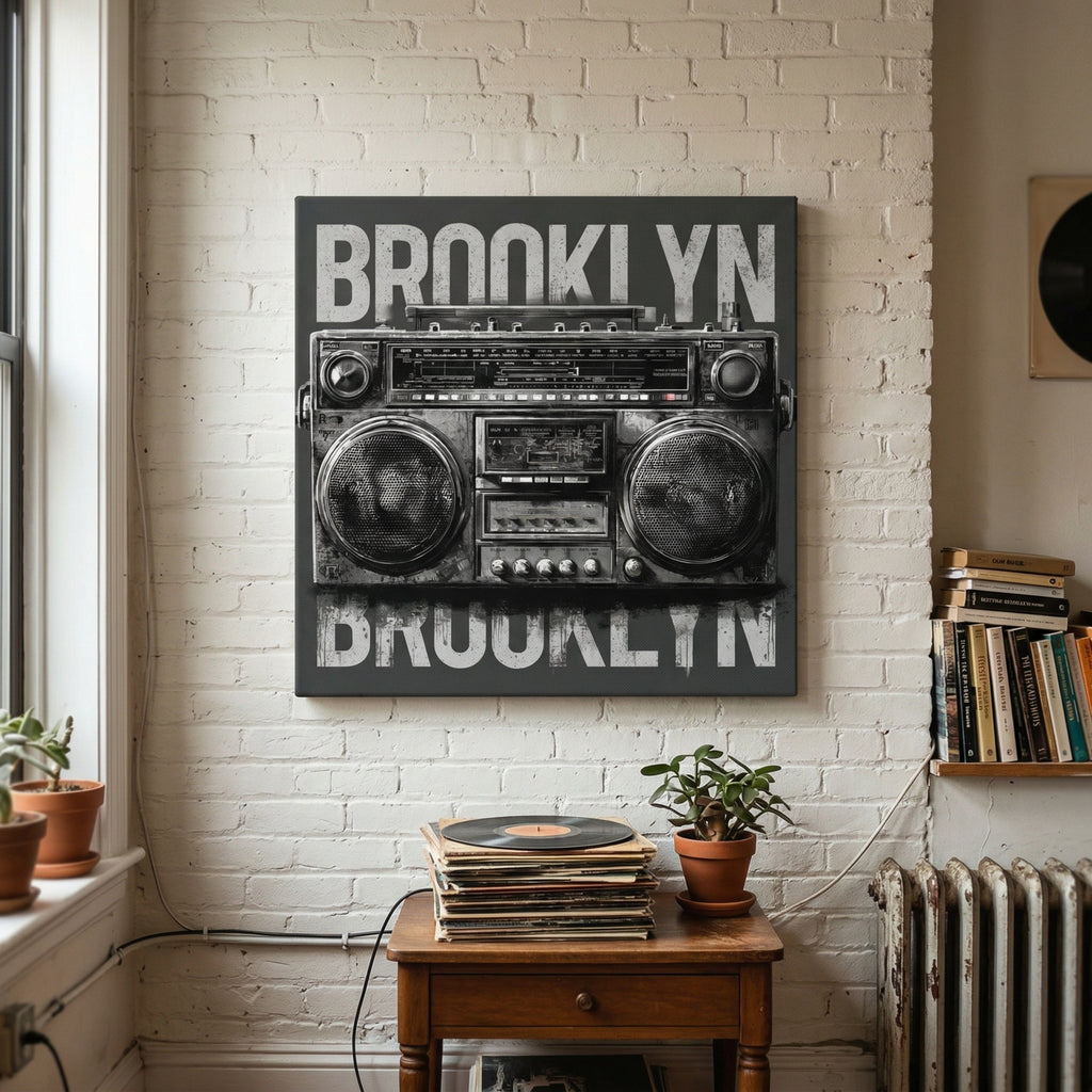 Brooklyn Boombox 1980 Gallery Wrapped Canvas Ready to Hang