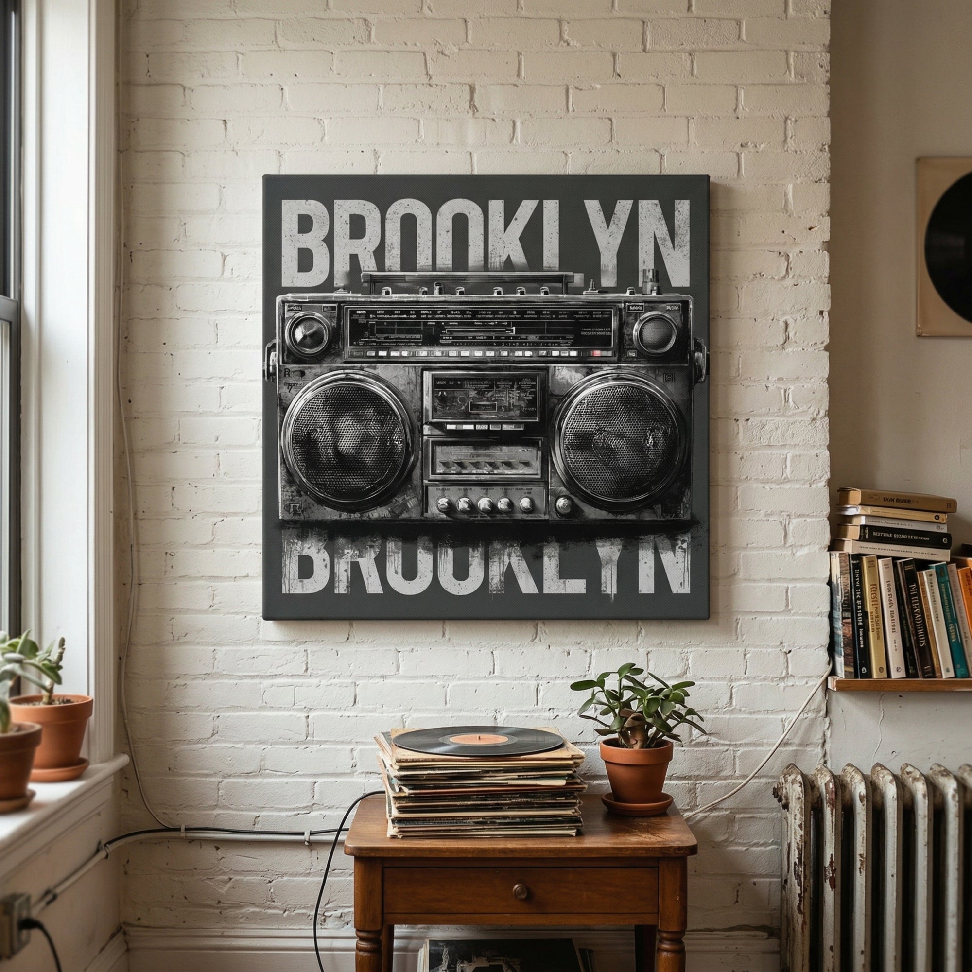 Brooklyn Boombox 1980 Gallery Wrapped Canvas Ready to Hang