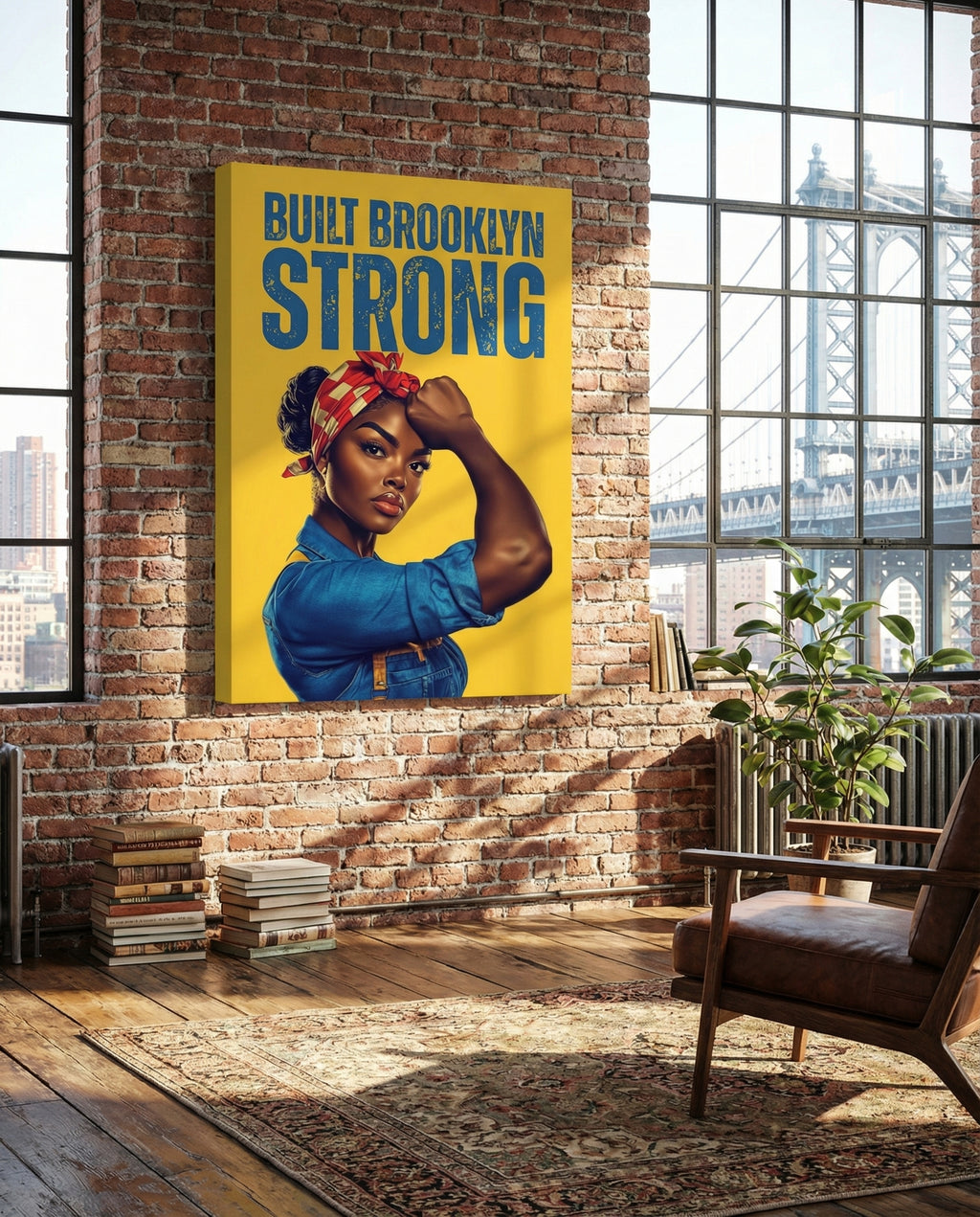 Built Brooklyn Strong - Gallery Wrapped Canvas Wall Art (Ready to Hang)- 24 x 36