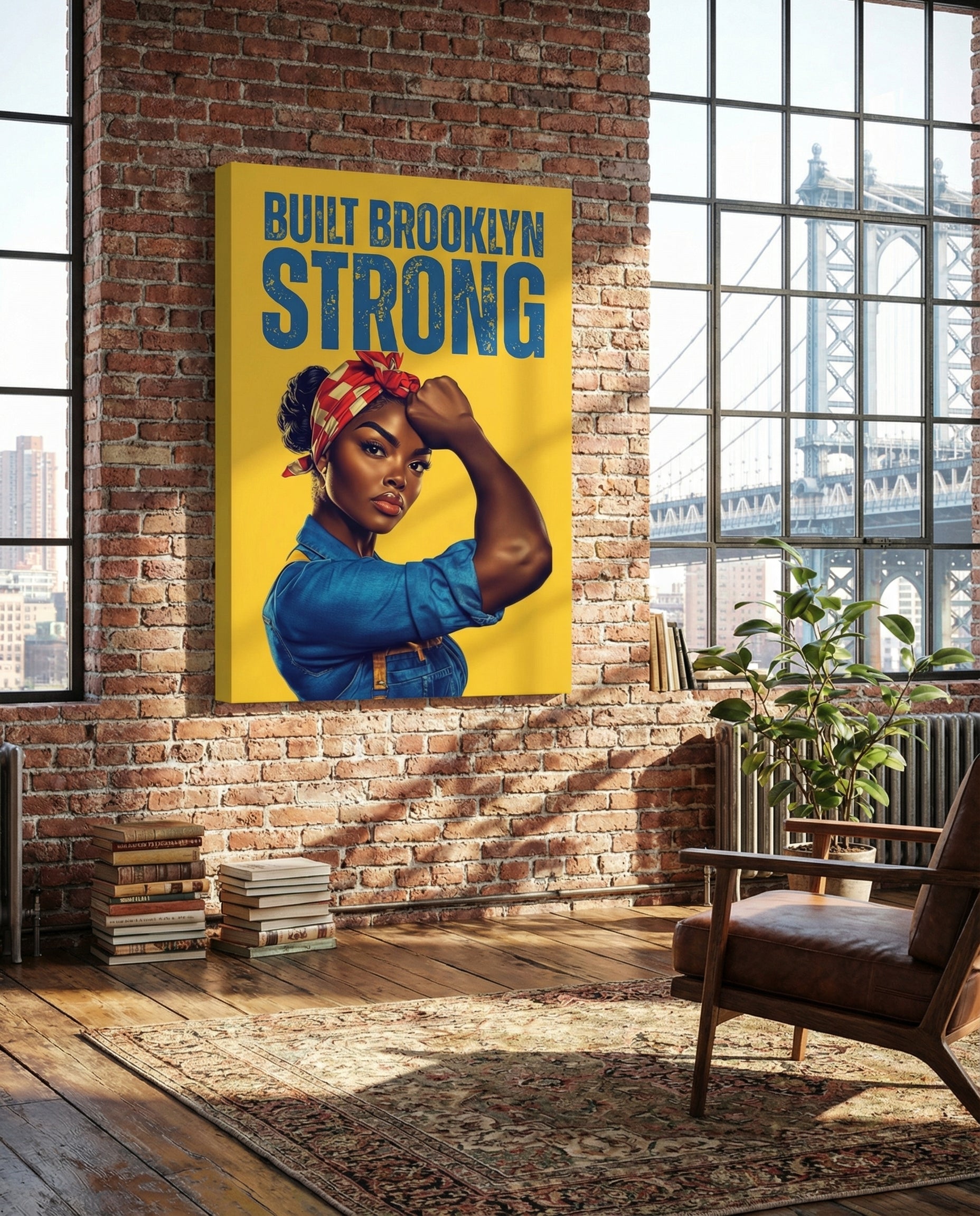 Built Brooklyn Strong - Gallery Wrapped Canvas Wall Art (Ready to Hang)- 24 x 36