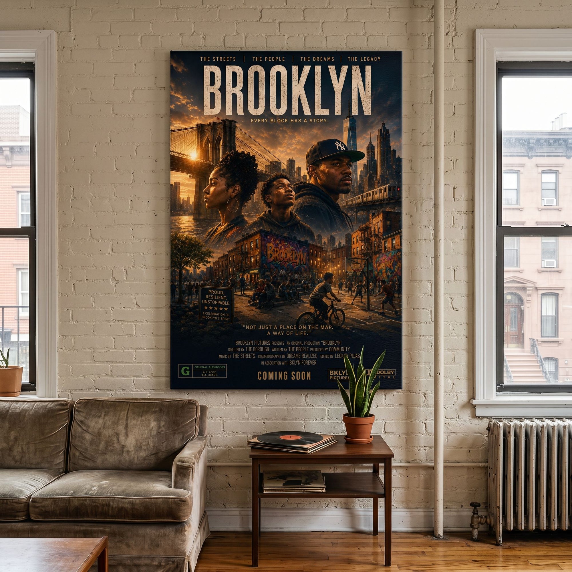 Brooklyn Movie Poster - Gallery Wrapped Canvas (Ready to Hang)