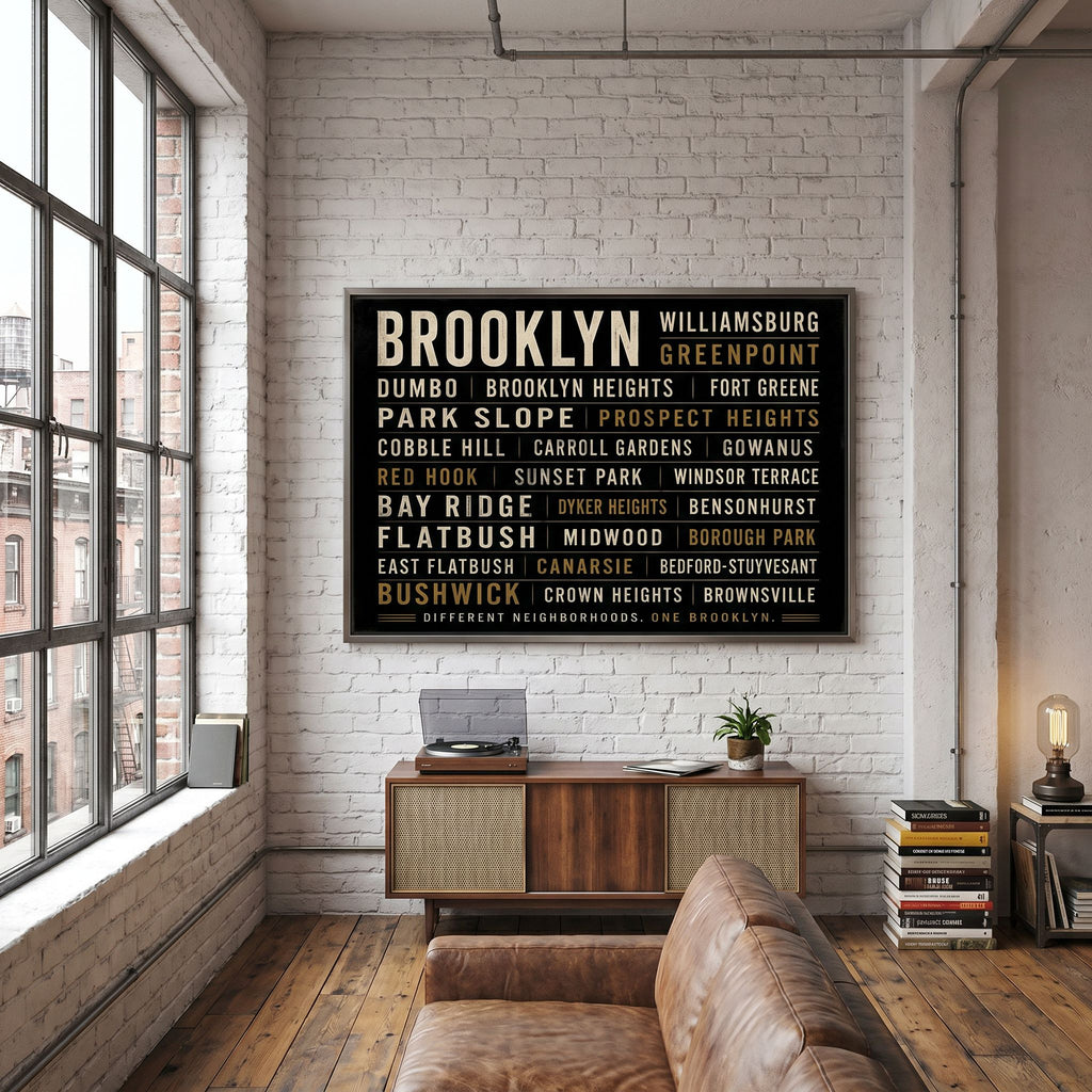Brooklyn Neighborhoods - Gallery Wrapped Canvas (Ready to Hang)