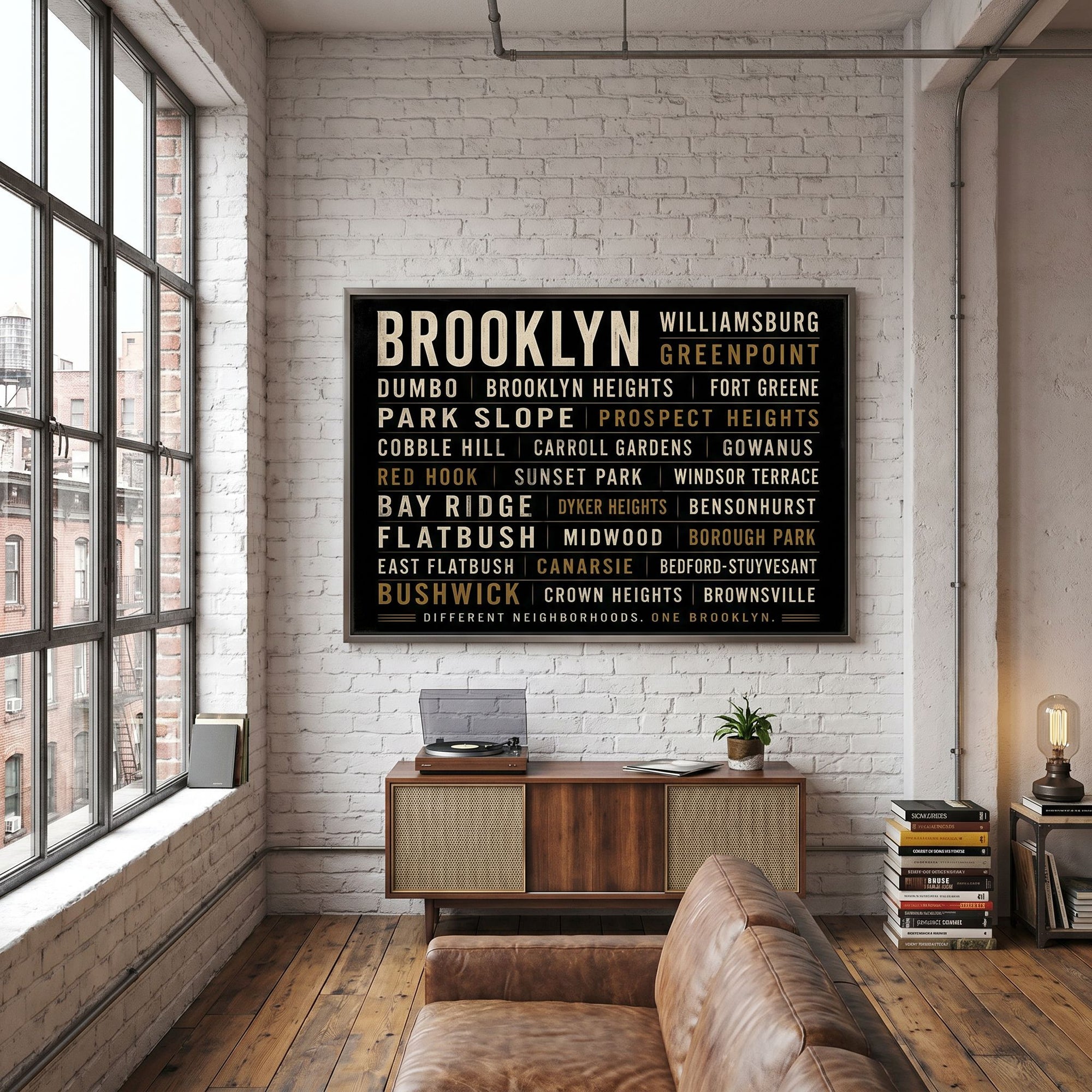 Brooklyn Neighborhoods - Gallery Wrapped Canvas (Ready to Hang)