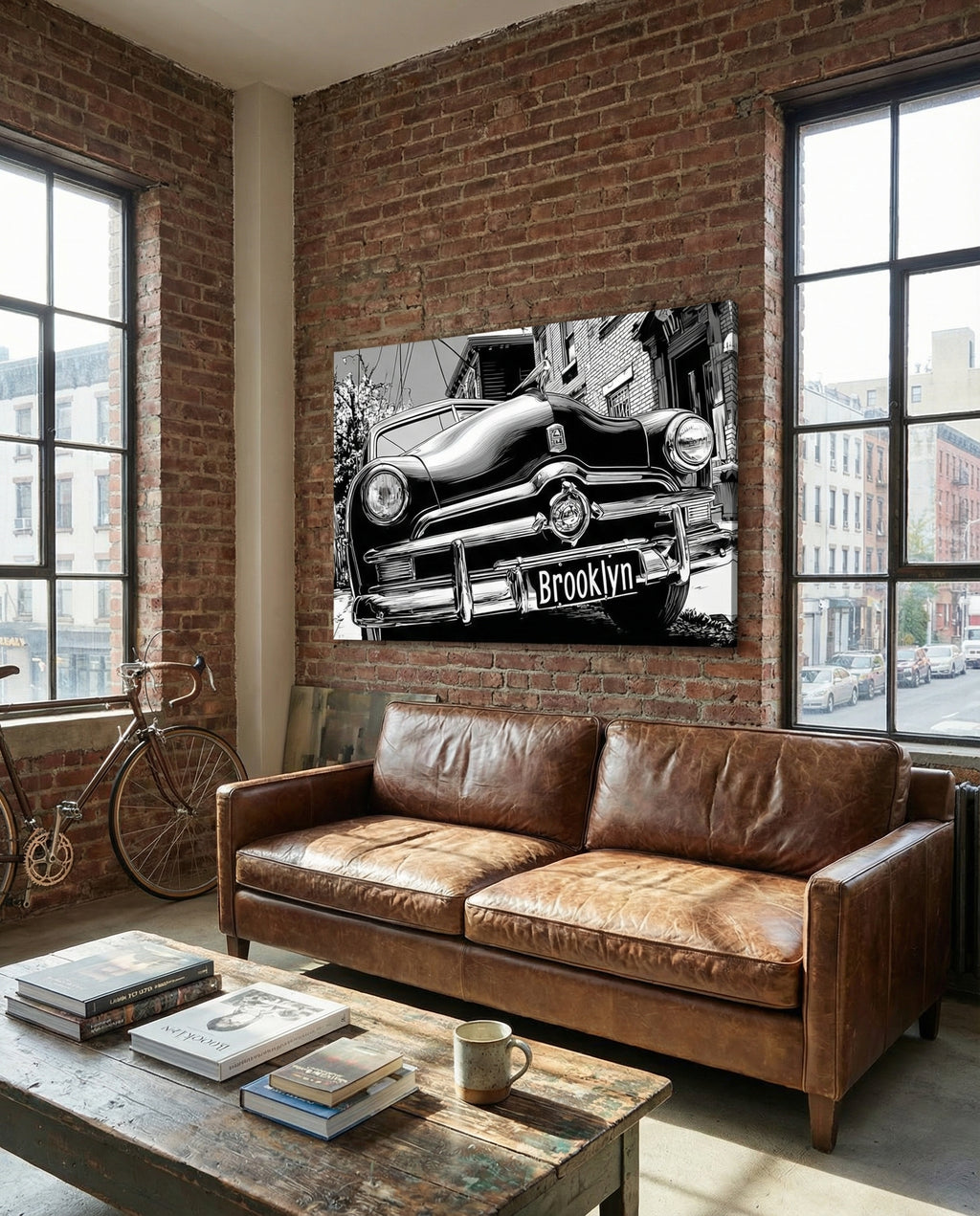 Brooklyn Classic Car - Gallery Wrapped Canvas Wall Art (Ready to Hang) - 24 x 36