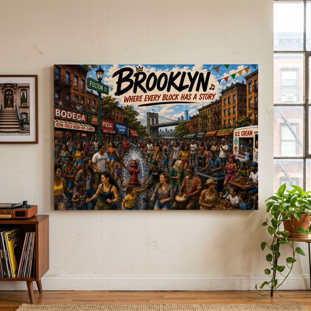 Brooklyn Block Party - Gallery Wrapped Canvas (Ready to Hang)
