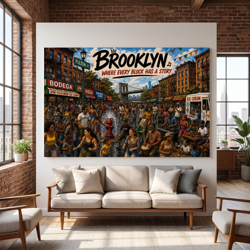 Brooklyn Block Party - Gallery Wrapped Canvas (Ready to Hang)