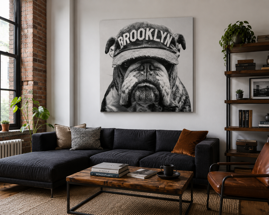 Brooklyn Bulldog Canvas Print | Brooklyn Dog Wall Art