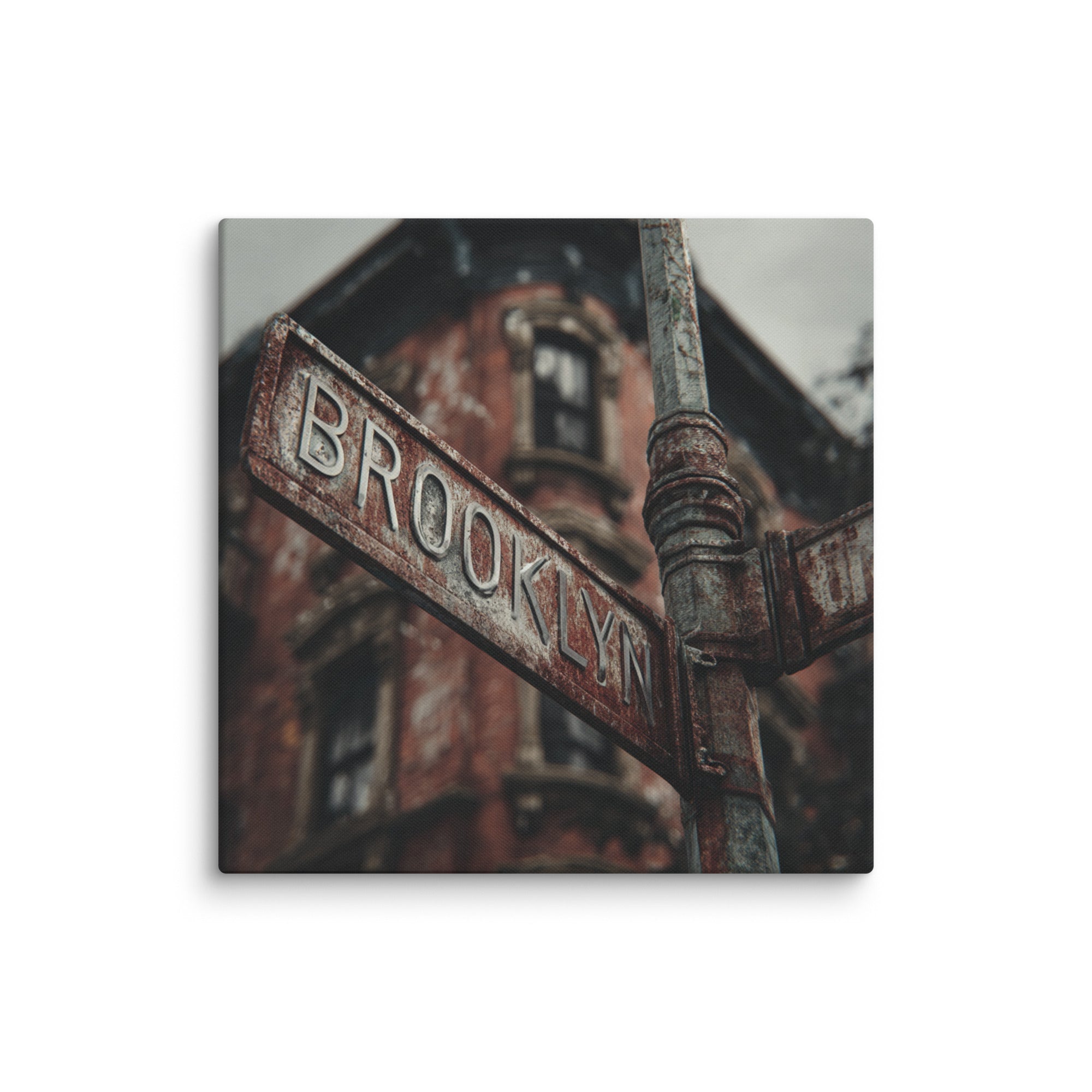 Rusted Brooklyn Street Sign - Gallery Wrapped Canvas (Ready to Hang)