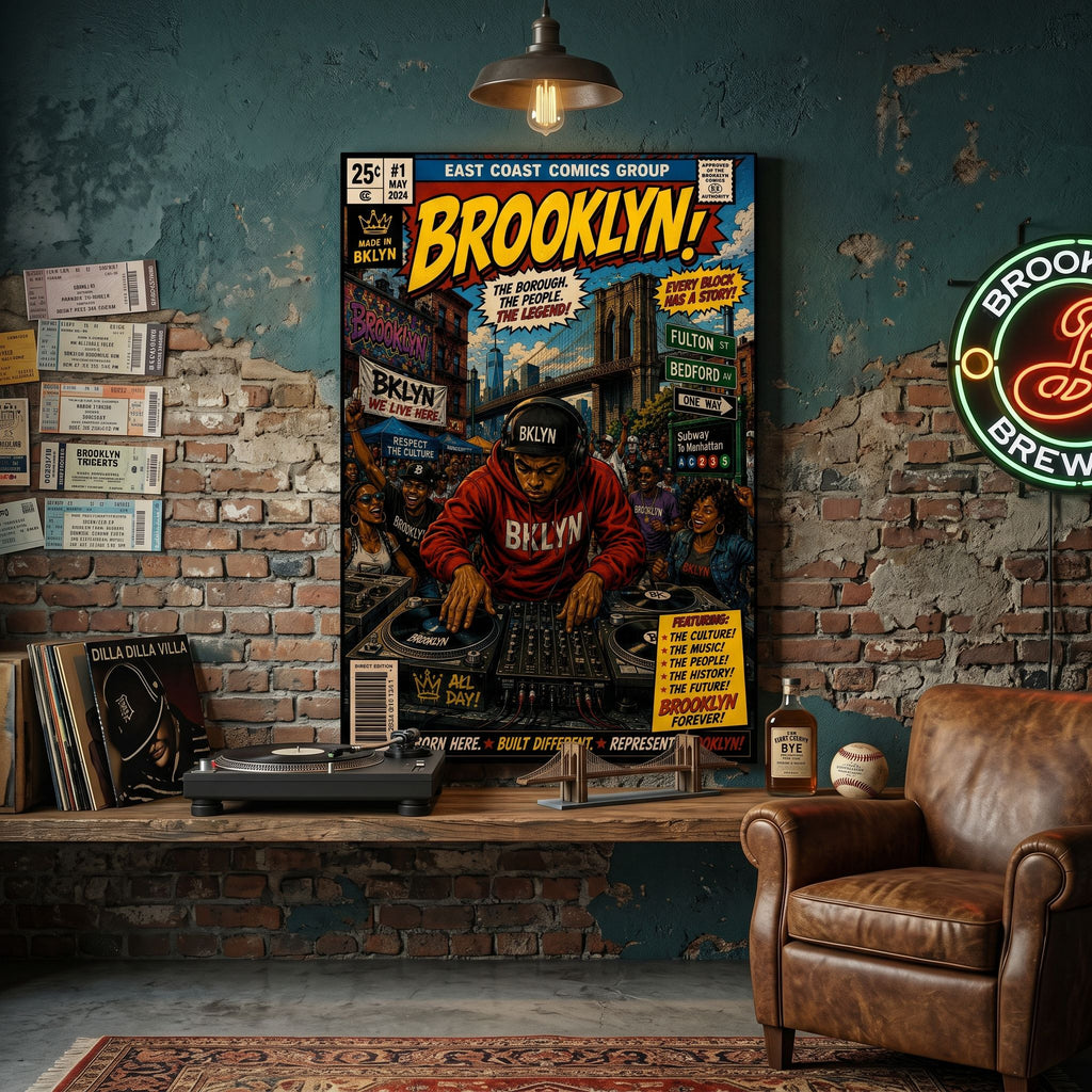 Brooklyn! Comic Book Cover - Gallery Wrapped Canvas (Ready to Hang)