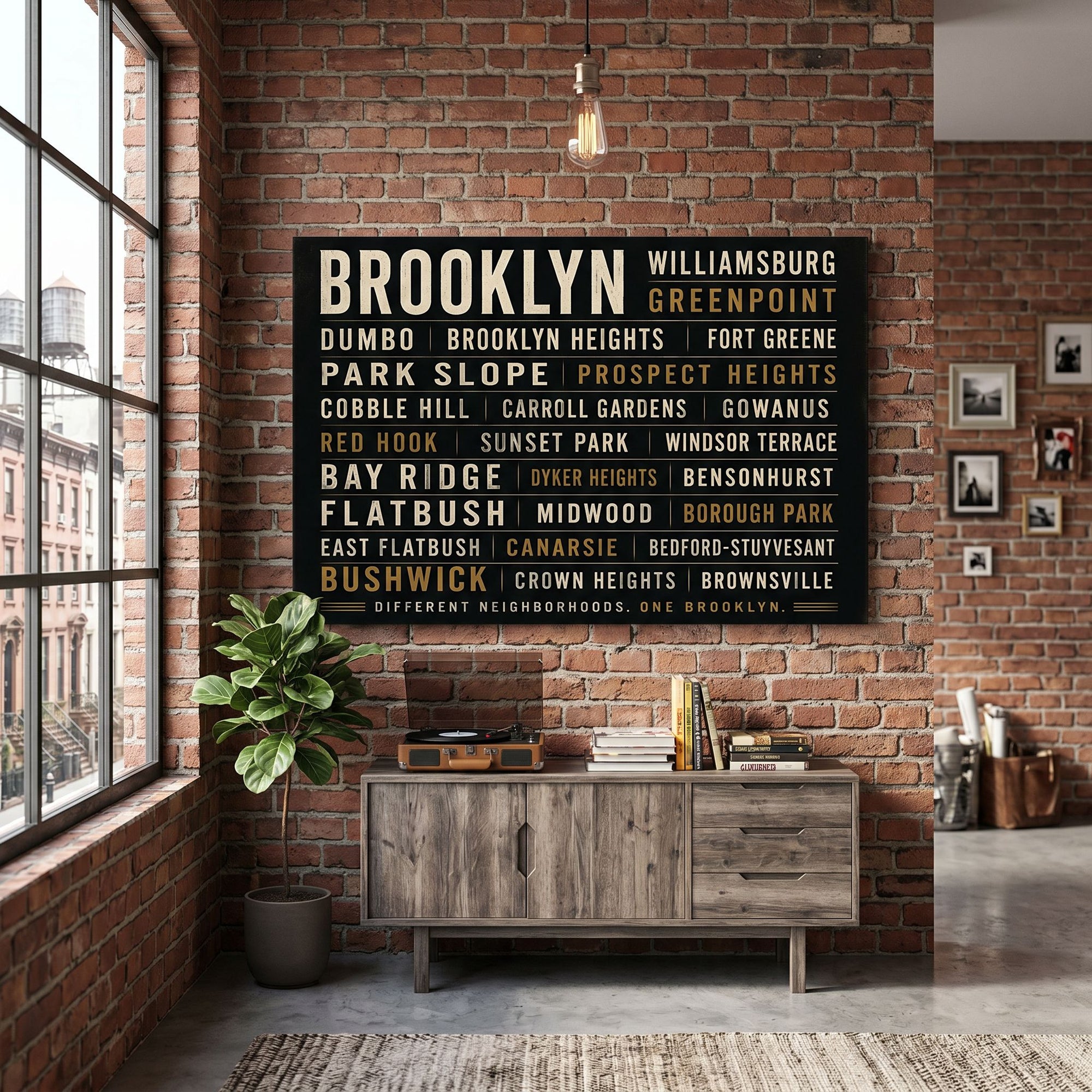 Brooklyn Neighborhoods - Gallery Wrapped Canvas (Ready to Hang)
