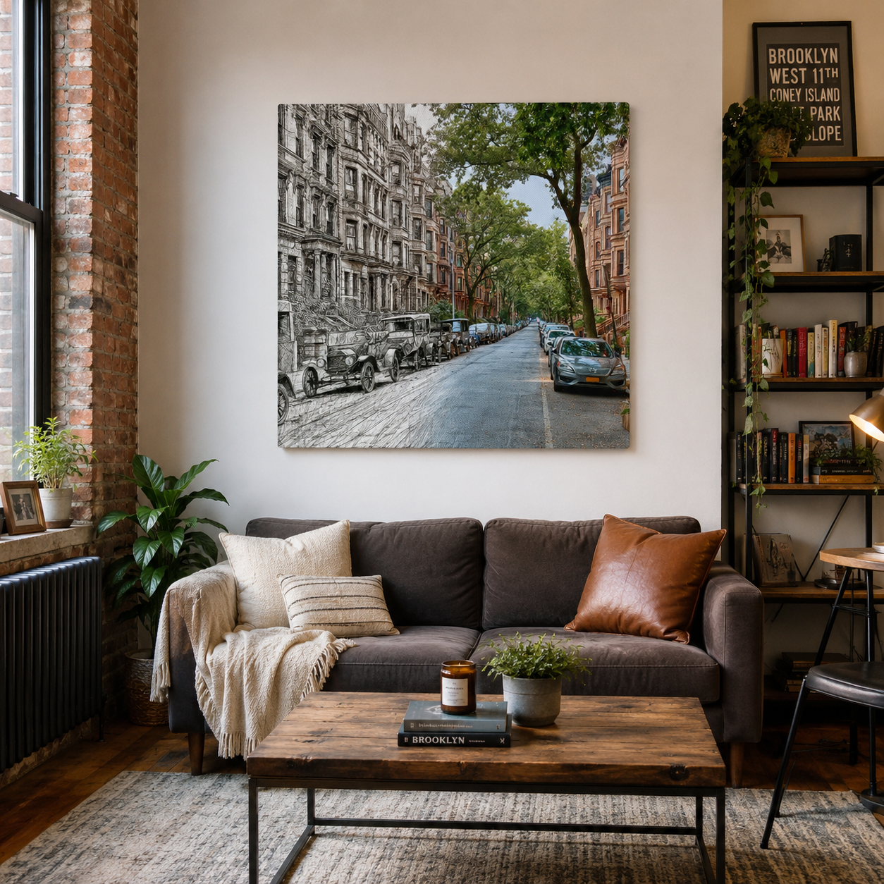 Brooklyn Then & Now Canvas Print | Past to Present Brooklyn Street Art