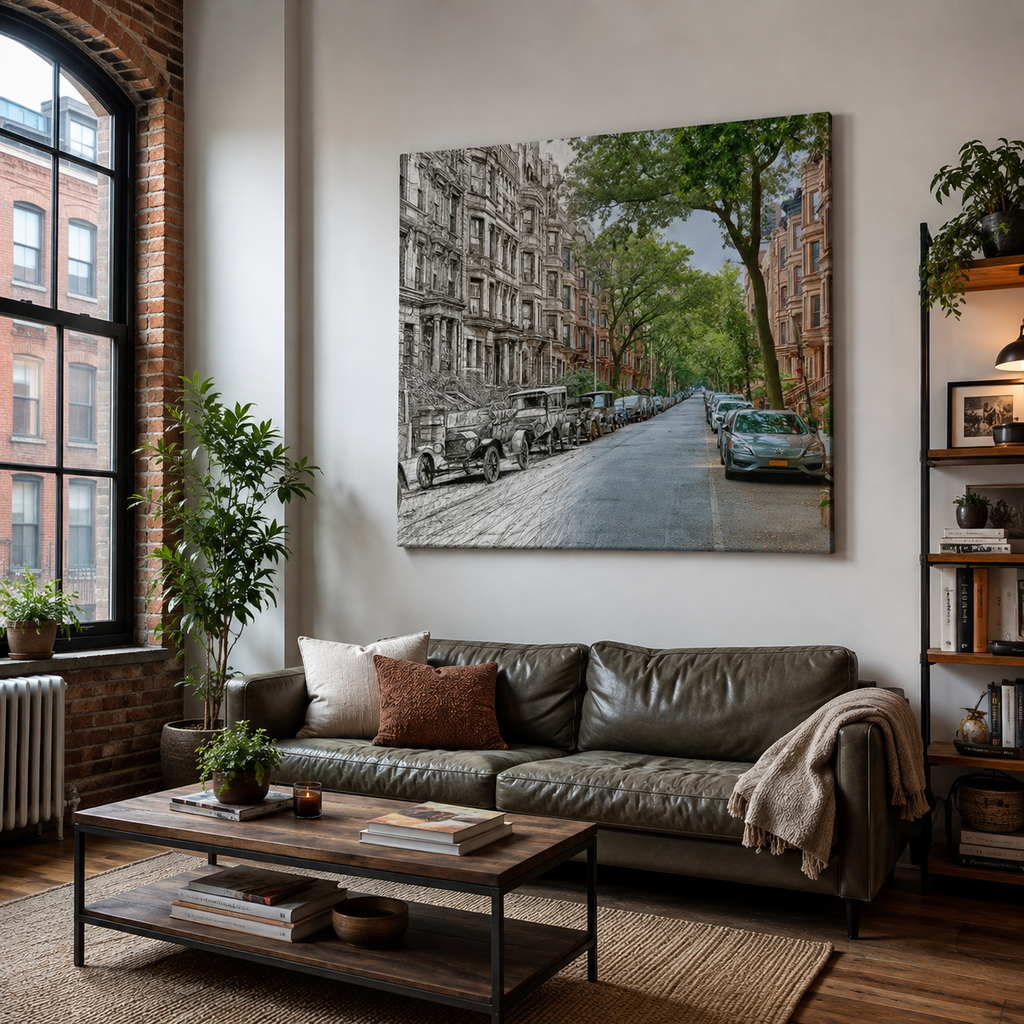 Brooklyn Then & Now Canvas Print | Past to Present Brooklyn Street Art