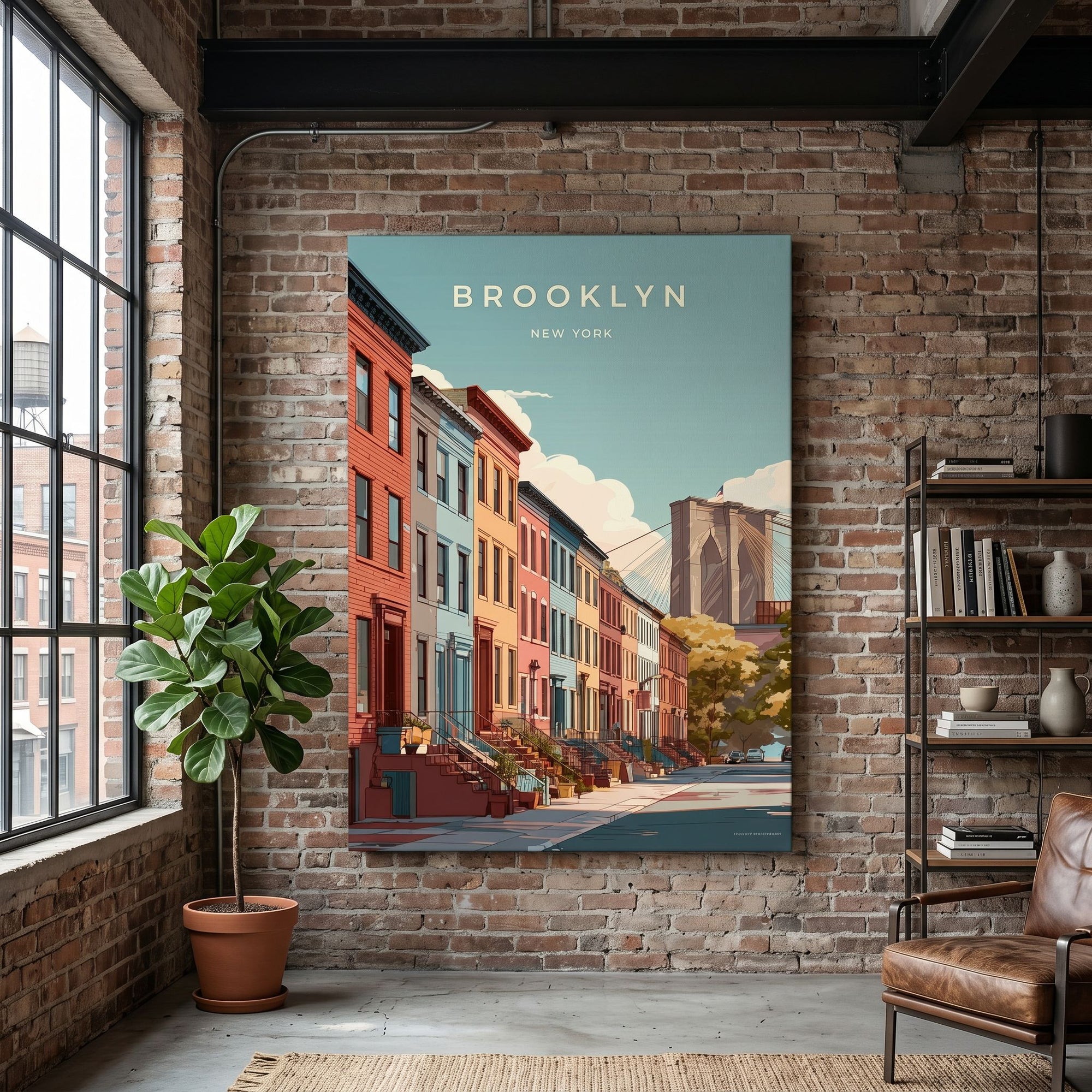 Brooklyn Travel Print - Gallery Wrapped Canvas (Ready to Hang)