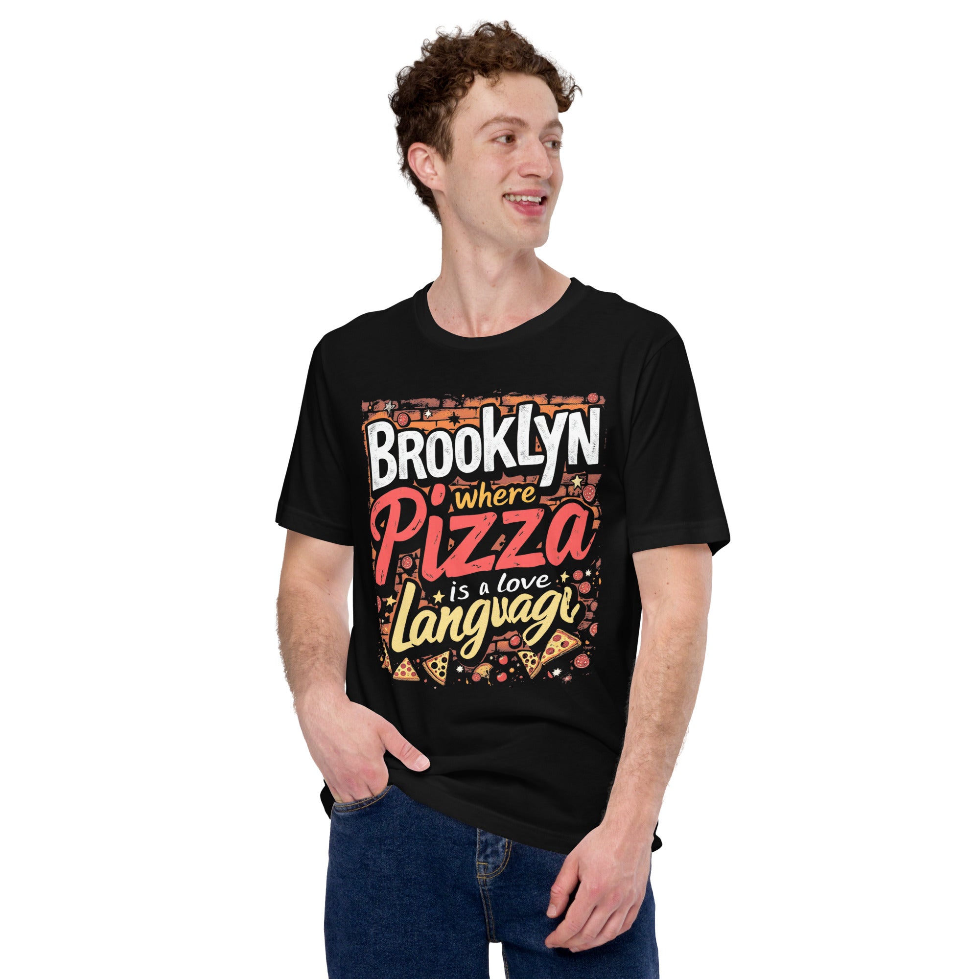 Brooklyn T-shirt with funny pizza slogan