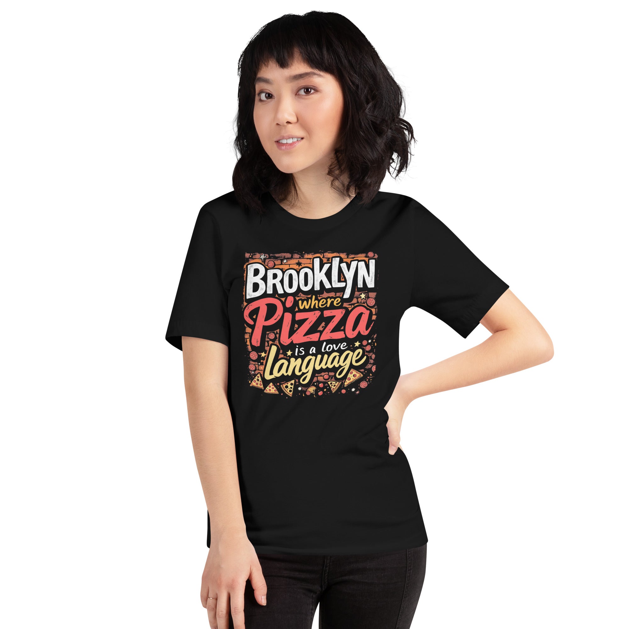 Brooklyn T-shirt with funny pizza slogan